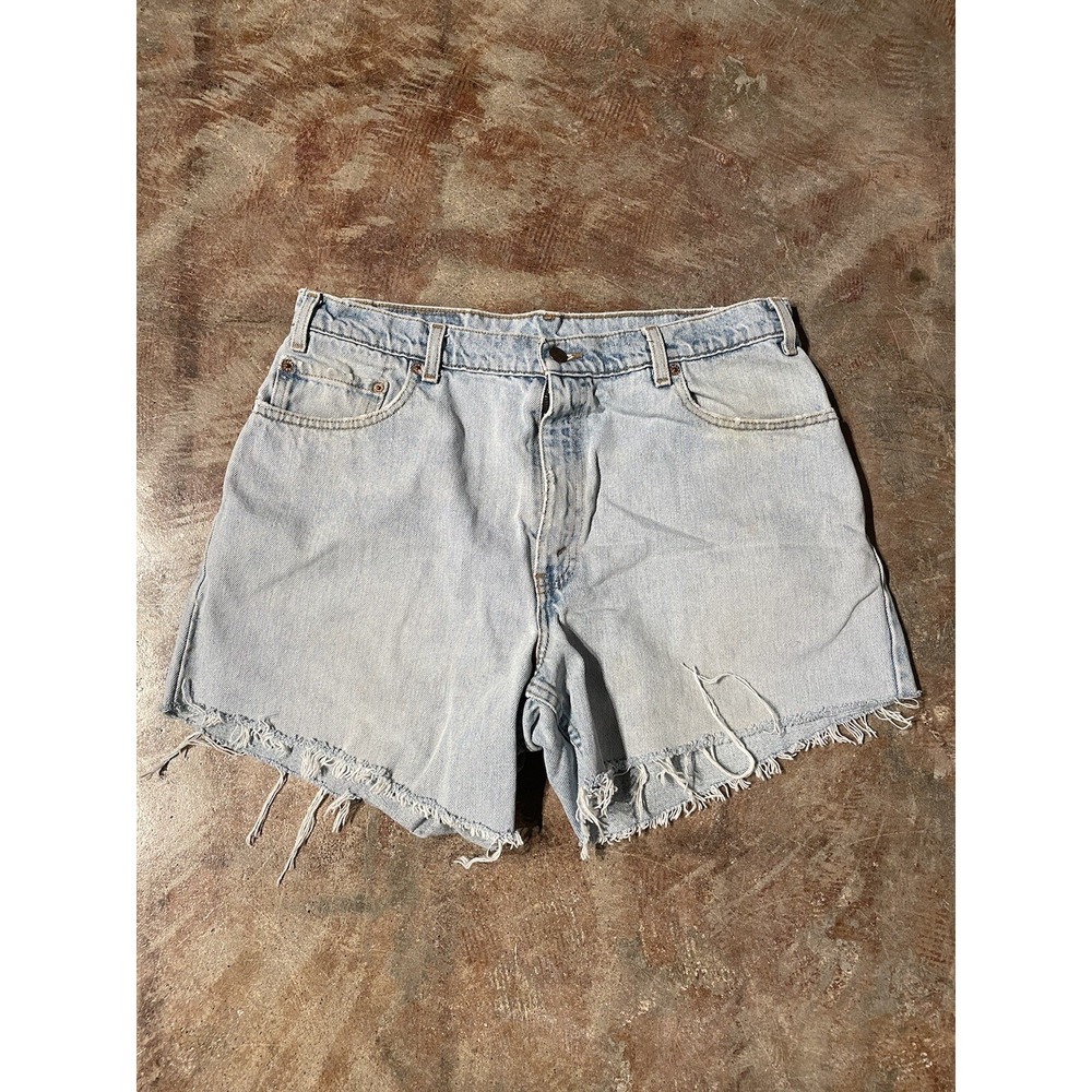 Vintage Levis 560 Cut Off Jeans 36X32 Red Tab Loose Fit USA Blue‎ Short Shorts